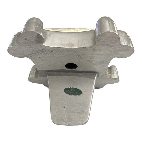 ASHLEIGH MANOR Pewter (or metal) Square Desk Clock - Silver - 4"x4" - Works! - Picture 3 of 8